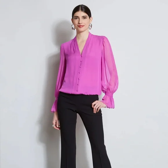 Elie Tahari Pink Blouse - Picture 1 of 7